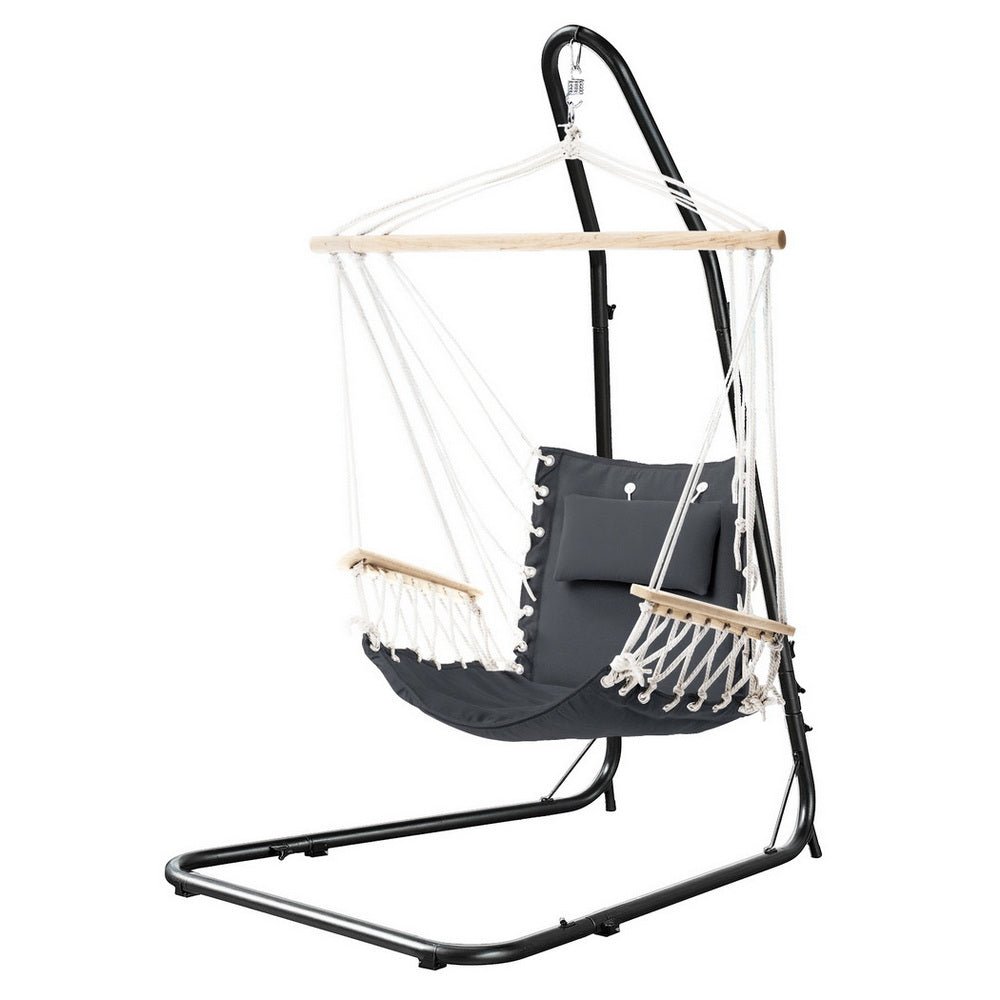 Gardeon Hammock Chair with Heavy Duty Steel Stand | Outdoorium