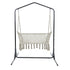 Gardeon Hammock Chair with Stand Macrame Outdoor Garden 2 Seater Cream | Home & Garden Hammocks