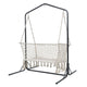 Gardeon Hammock Chair with Stand Macrame Outdoor Garden 2 Seater Cream | Home & Garden Hammocks