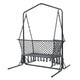 Gardeon Hammock Chair with Stand Macrame Outdoor Garden 2 Seater Grey | Home & Garden > Hammocks