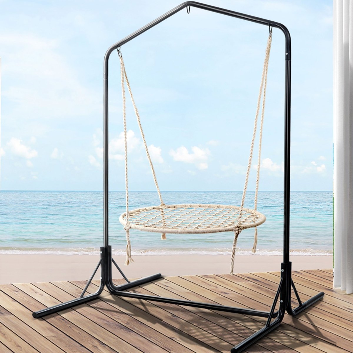 Gardeon Hammock Chair with Stand Nest Web Outdoor Swing 100cm | Home & Garden > Hammocks