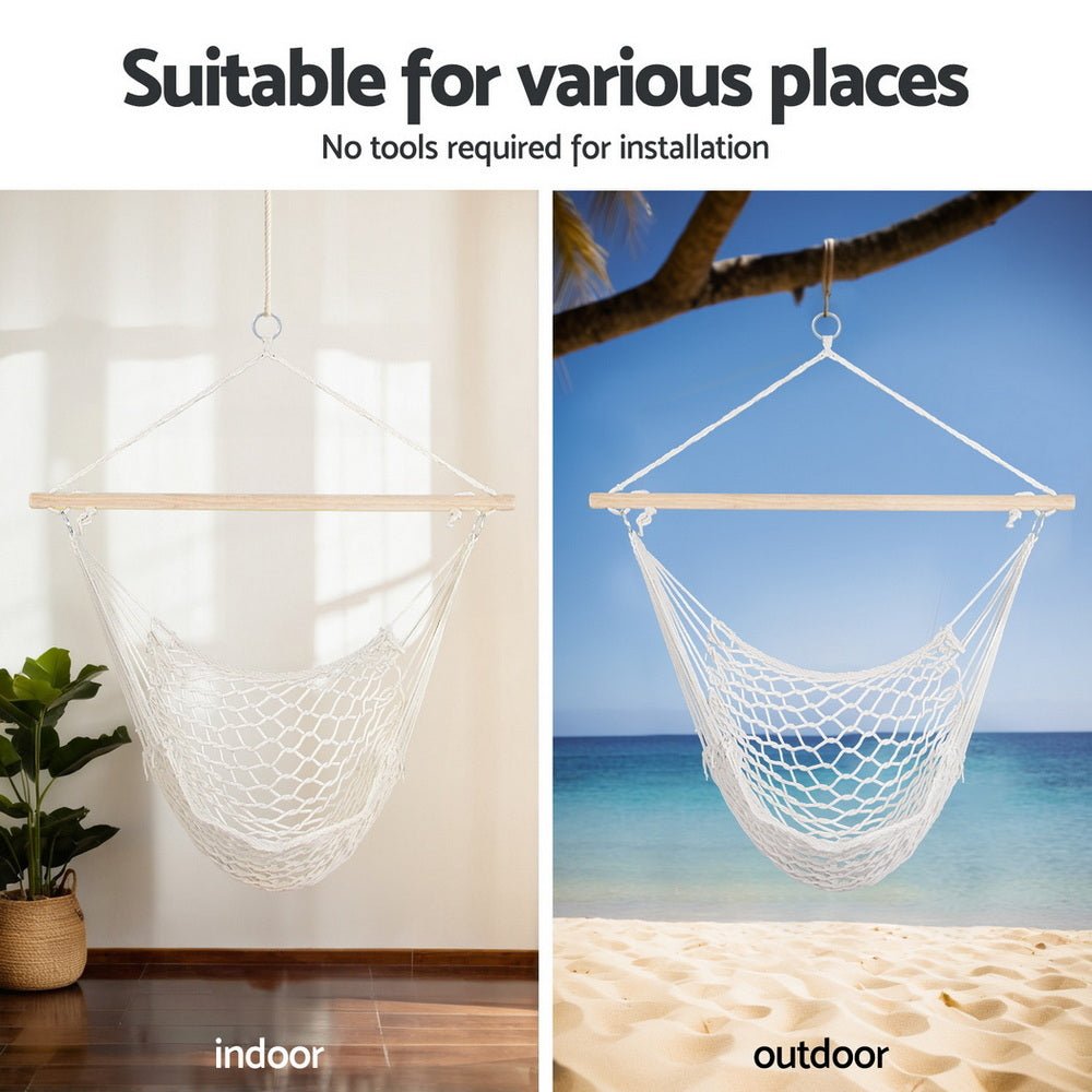 Gardeon Hammock Hanging Chair with Heavy Duty Steel Stand | Outdoorium