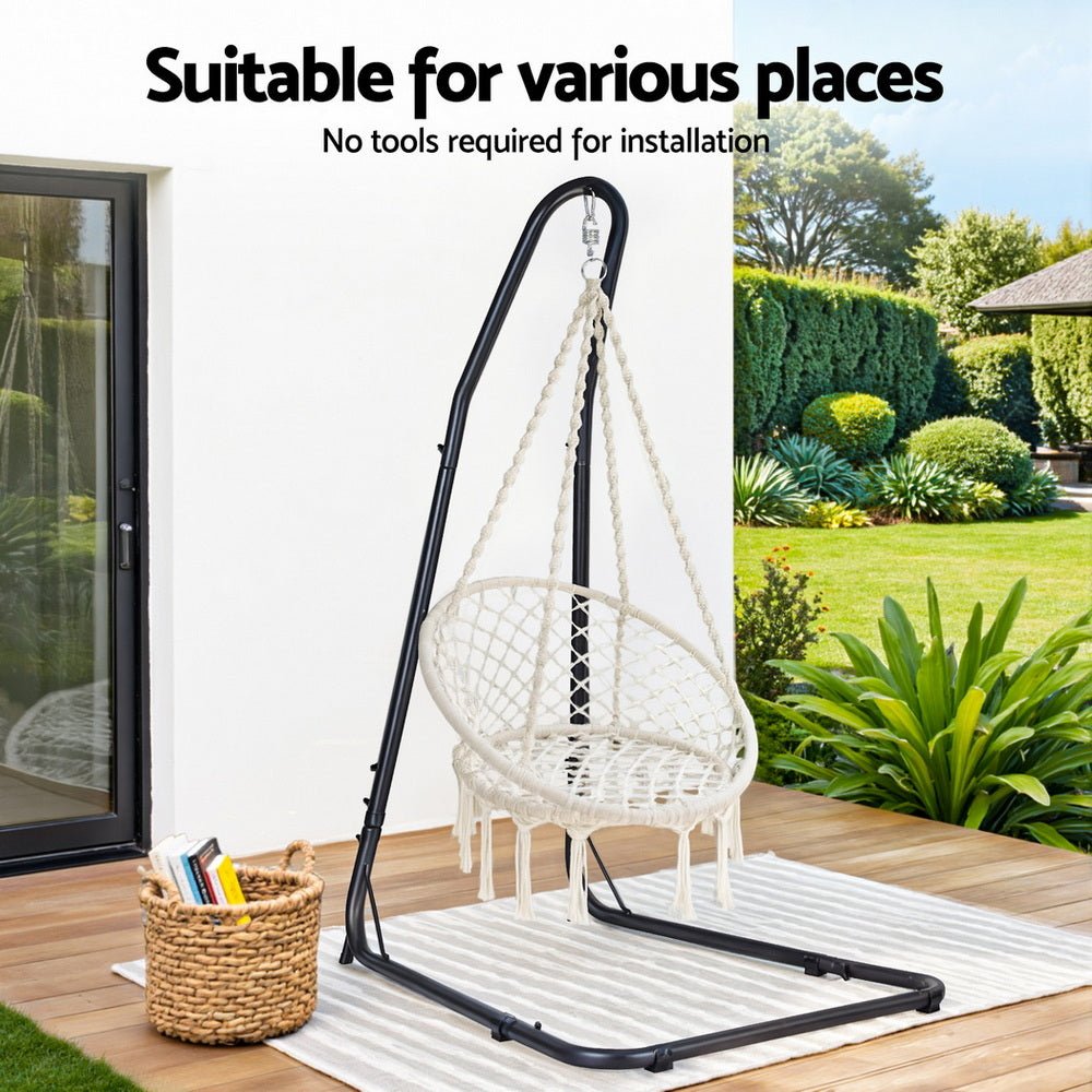 Gardeon Hammock Hanging Chair with Steel Stand | Outdoorium