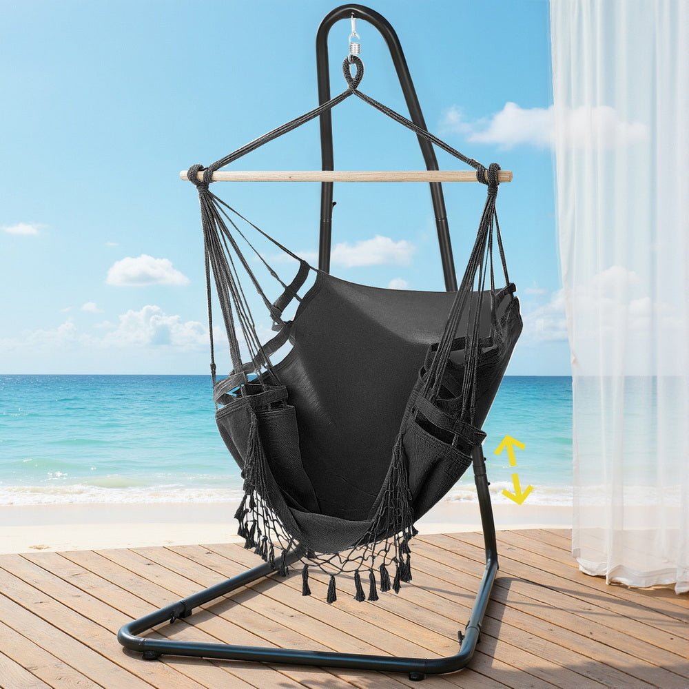 Gardeon Hammock Hanging Chair with Steel Stand | Outdoorium