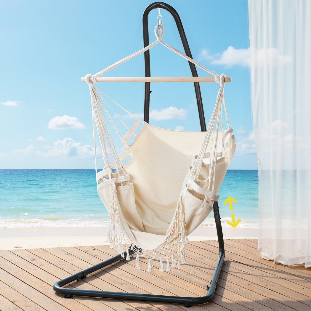 Gardeon Hammock Hanging Chair with Steel Stand | Outdoorium
