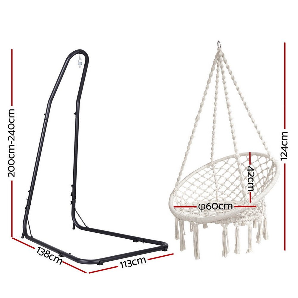 Gardeon Hammock Hanging Chair with Steel Stand | Outdoorium