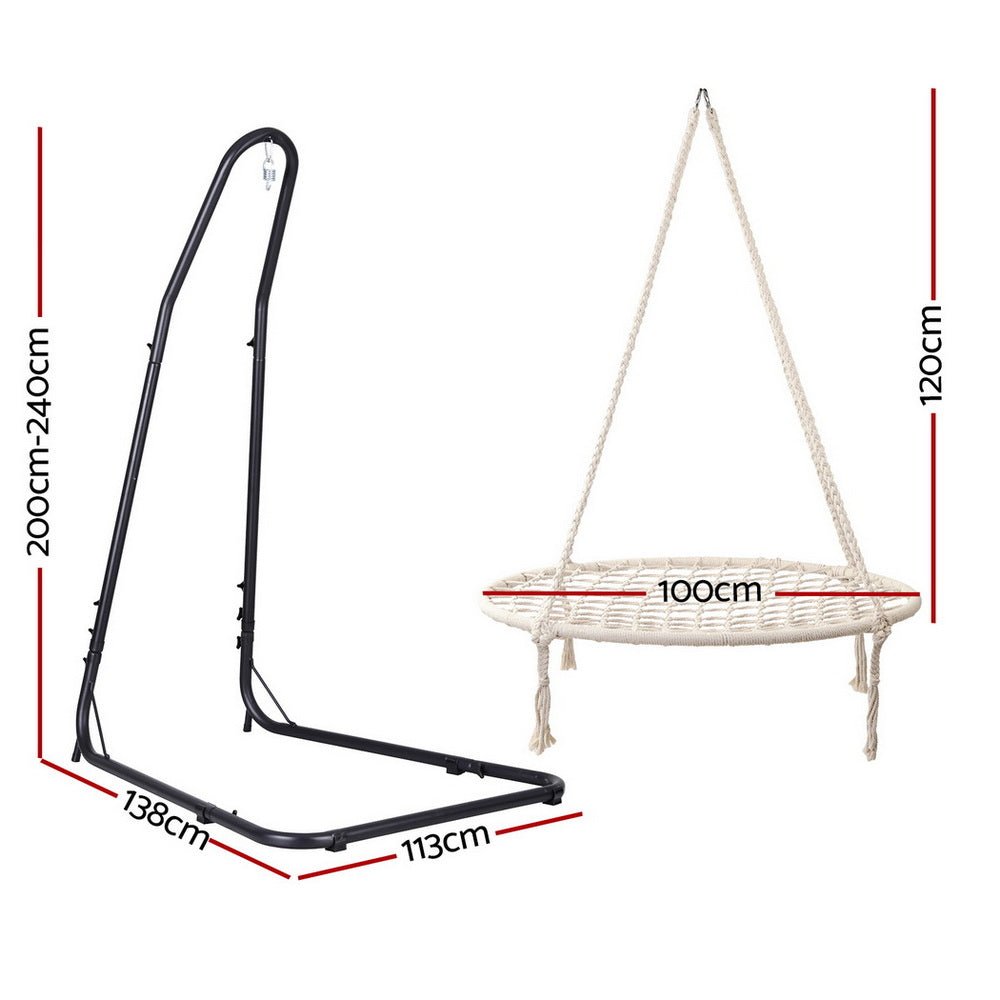 Gardeon Hammock Hanging Chair with Steel Stand | Outdoorium