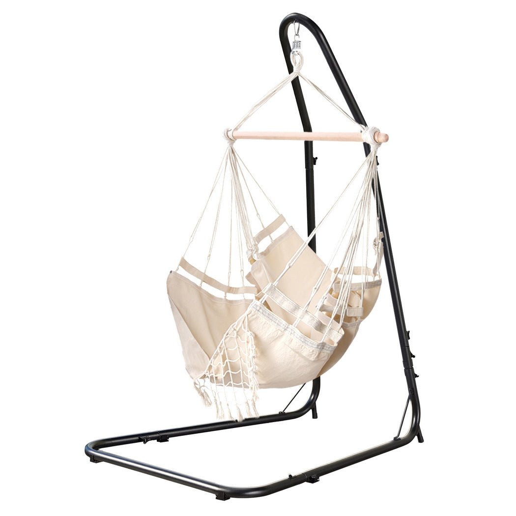 Gardeon Hammock Hanging Chair with Steel Stand | Outdoorium