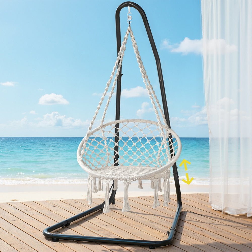 Gardeon Hammock Hanging Chair with Steel Stand | Outdoorium