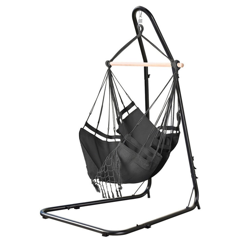 Gardeon Hammock Hanging Chair with Steel Stand | Outdoorium