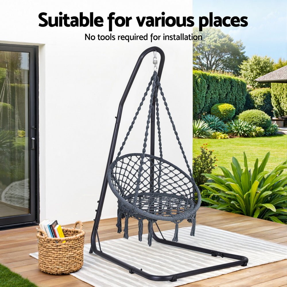 Gardeon Hammock Hanging Chair with Steel Stand | Outdoorium