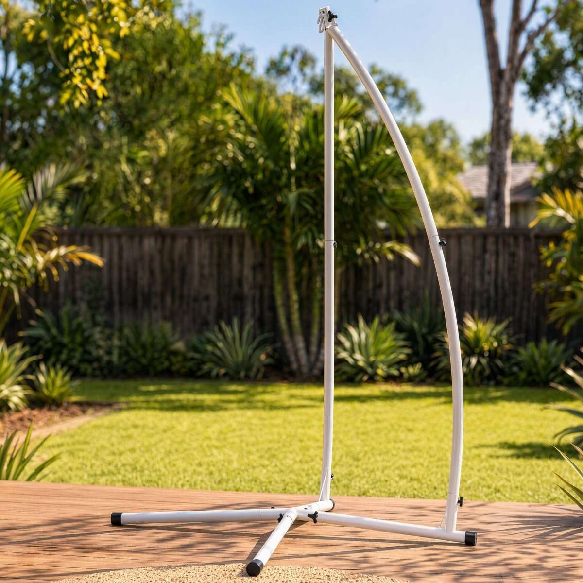 Gardeon Hammock Stand 150kg Capacity White Steel Frame for Hanging Chairs | Home & Garden > Hammocks > Hammocks & Accessories