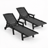 Gardeon HDPE sun loungers with wheels set of 2 black - image 3