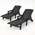 Gardeon HDPE sun loungers with wheels set of 2 black - image 8