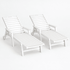 Gardeon HDPE sun loungers with wheels set of 2 white - image 3