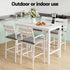 Gardeon Outdoor Bar Set 5-Piece Patio Dining Chairs Aluminium Table Stools White | Furniture > Bar Stools & Chairs > Table & Bar Stools