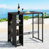 Gardeon Outdoor Bar Table Wicker Dining Bistro Glass Desk Steel Patio Furniture Black - Outdoorium