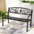 Gardeon Outdoor Bench Seat Garden Steel Outdoor Furniture 3 Seater Park Black | Outdoorium