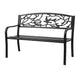 Gardeon Outdoor Bench Seat Garden Steel Outdoor Furniture 3 Seater Park Black | Outdoorium