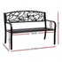 Gardeon Outdoor Bench Seat Garden Steel Outdoor Furniture 3 Seater Park Black | Outdoorium