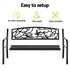 Gardeon Outdoor Bench Seat Garden Steel Outdoor Furniture 3 Seater Park Black | Outdoorium