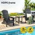 Gardeon Outdoor Chairs Folding Adirondack Beach Chair HDPE Sun Lounge Patio Furniture Garden Black | Furniture > Outdoor > Outdoor Chairs