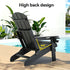 Gardeon Outdoor Chairs Folding Adirondack Beach Chair HDPE Sun Lounge Patio Furniture Garden Black | Furniture > Outdoor > Outdoor Chairs