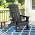 Gardeon Outdoor Chairs Folding Adirondack Beach Chair HDPE Sun Lounge Patio Furniture Garden Black | Furniture > Outdoor > Outdoor Chairs