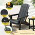Gardeon Outdoor Chairs Folding Adirondack Beach Chair HDPE Sun Lounge Patio Furniture Garden Black | Furniture > Outdoor > Outdoor Chairs