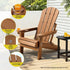 Gardeon Outdoor Chairs Folding Adirondack Beach Chair HDPE Sun Lounge Patio Furniture Garden Brown | Furniture > Outdoor > Outdoor Chairs