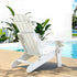 Gardeon Outdoor Chairs Folding Adirondack Beach Chair HDPE Sun Lounge Patio Furniture Garden White | Furniture > Outdoor > Outdoor Chairs
