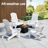 Gardeon Outdoor Chairs Folding Adirondack Beach Chair HDPE Sun Lounge Patio Furniture Garden White | Furniture > Outdoor > Outdoor Chairs