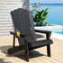 Gardeon Outdoor Chairs HDPE Adirondack Beach Chair Sun Lounge Patio Furniture Garden Black | Outdoorium