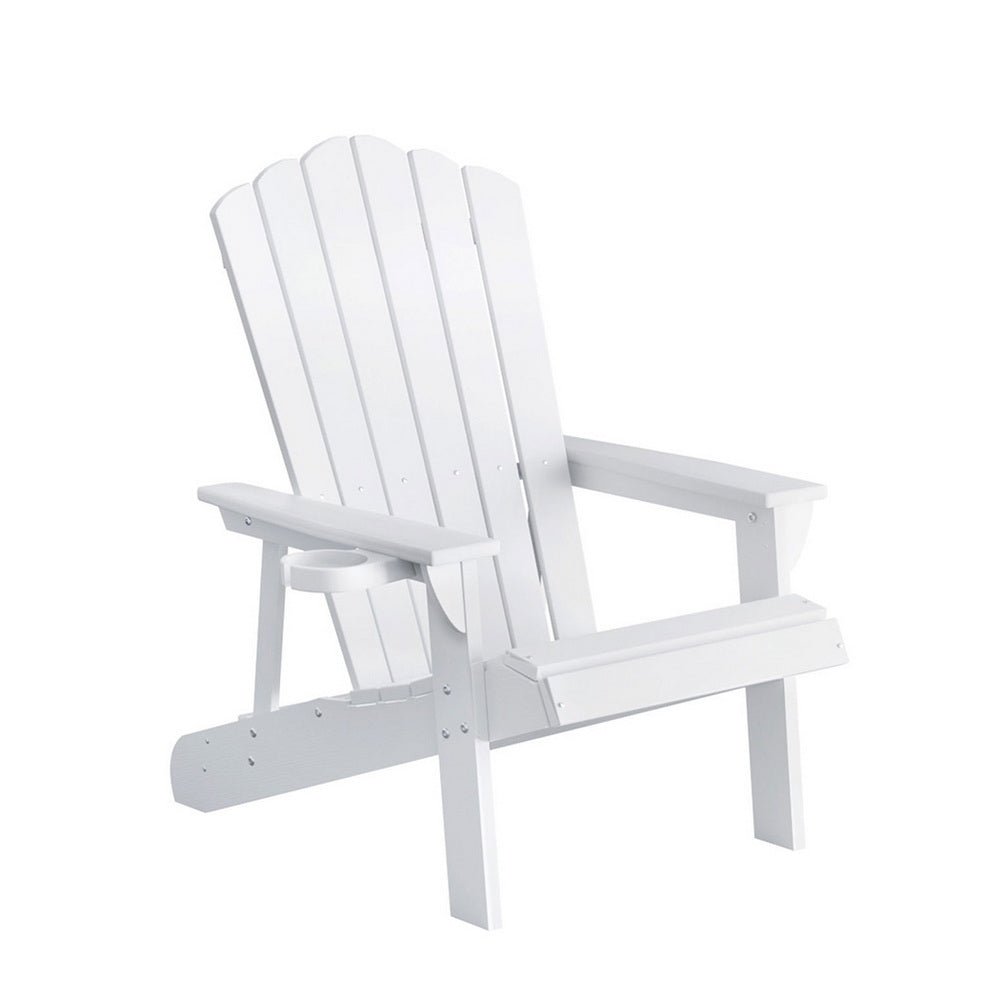 Gardeon Outdoor Chairs HDPE Adirondack Beach Chair Sun Lounge Patio Furniture Garden white | Outdoorium