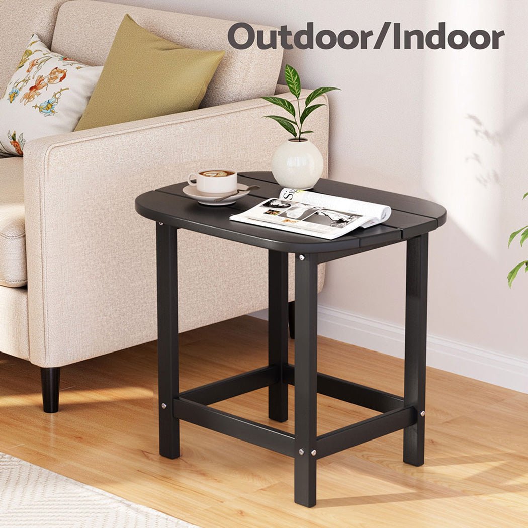 Gardeon Outdoor Coffee Side Table HDPE Desk Patio Furniture Camping Garden Black | Outdoorium