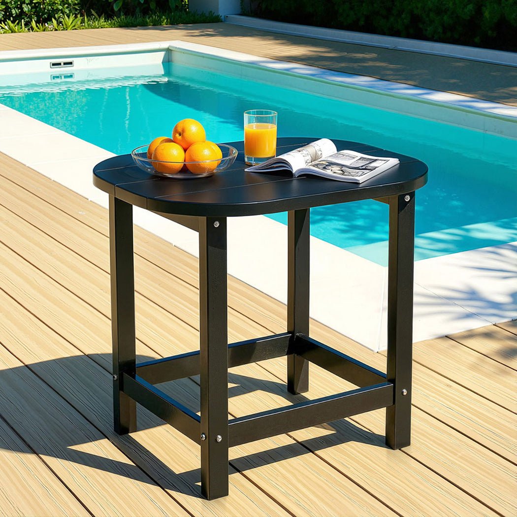 Gardeon Outdoor Coffee Side Table HDPE Desk Patio Furniture Camping Garden Black | Outdoorium