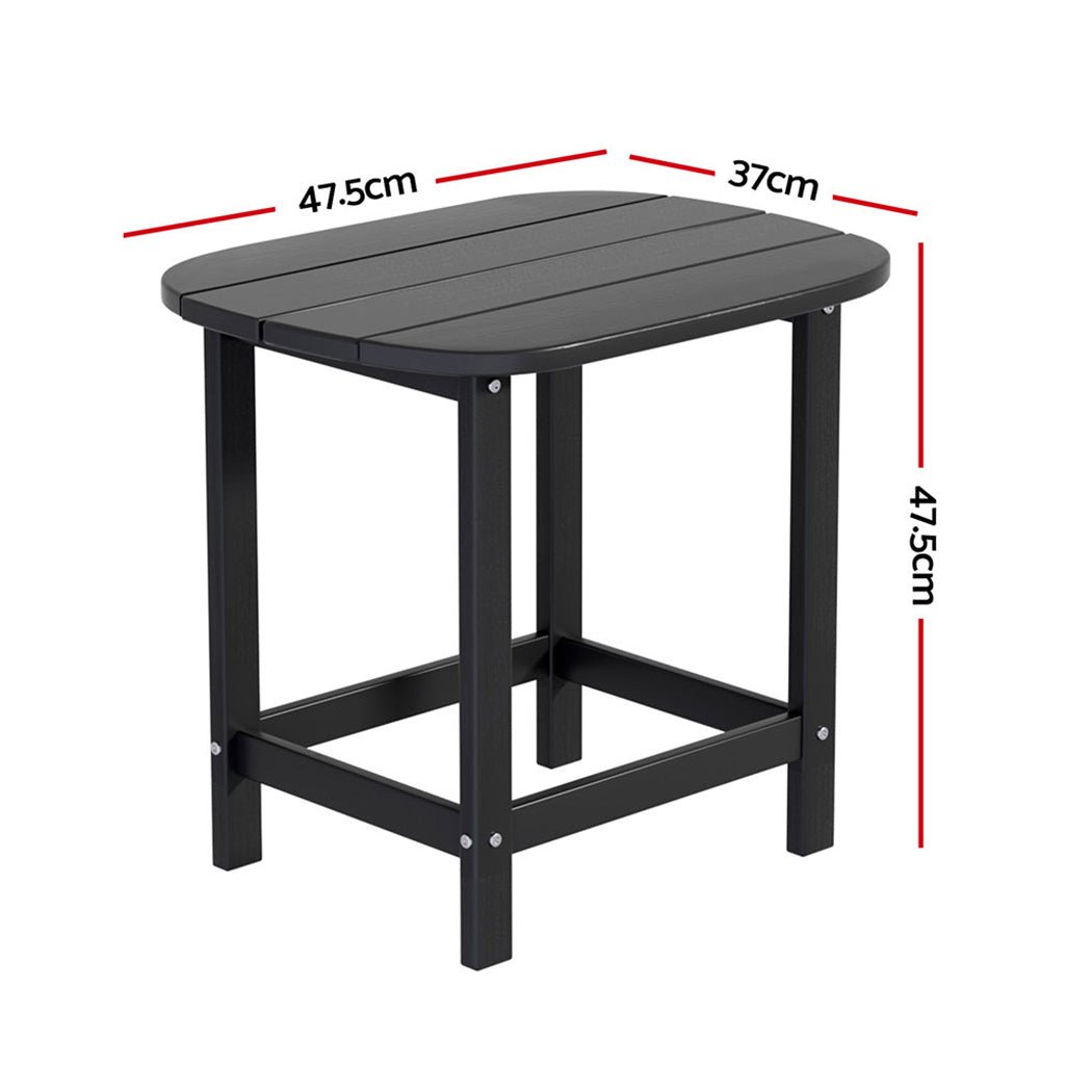 Gardeon Outdoor Coffee Side Table HDPE Desk Patio Furniture Camping Garden Black | Outdoorium