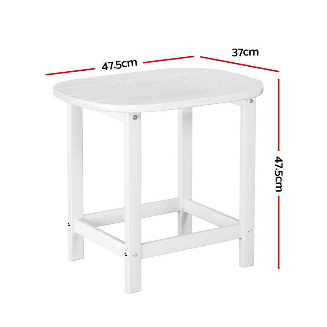 Gardeon Outdoor Coffee Side Table HDPE Desk Patio Furniture Camping Garden White | Outdoorium