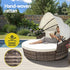 Gardeon Outdoor Day Bed Sun Lounge Setting Wicker Lounger Furniture Patio Beige Set of 3 | Outdoorium