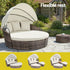 Gardeon Outdoor Day Bed Sun Lounge Setting Wicker Lounger Furniture Patio Beige Set of 3 | Outdoorium