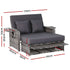 Gardeon Outdoor Day Bed Sun Lounge Setting Wicker Lounger Patio Furniture Grey | Furniture > Sofas > Sofas & Sofa Beds