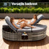 Gardeon Outdoor Day Bed Sun Lounge Setting Wicker Lounger Patio Furniture w/ Retractable Side Tray | Furniture > Outdoor > Outdoor Chairs