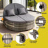 Gardeon Outdoor Day Bed Sun Lounge Setting Wicker Lounger Patio Furniture w/ Retractable Side Tray | Furniture > Outdoor > Outdoor Chairs