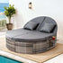 Gardeon Outdoor Day Bed Sun Lounge Setting Wicker Lounger Patio Furniture w/ Retractable Side Tray | Furniture > Outdoor > Outdoor Chairs