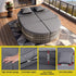 Gardeon Outdoor Day Bed Sun Lounge Setting Wicker Lounger Patio Furniture w/ Retractable Side Tray | Outdoorium