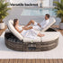 Gardeon Outdoor Day Bed with Retractable Side Trays - Beige