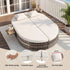 Gardeon Outdoor Day Bed with Retractable Side Trays - Beige