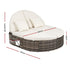 Gardeon Outdoor Day Bed with Retractable Side Trays - Beige