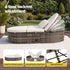 Gardeon Outdoor Day Bed with Retractable Side Trays - Beige