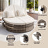 Gardeon Outdoor Day Bed with Retractable Side Trays - Beige